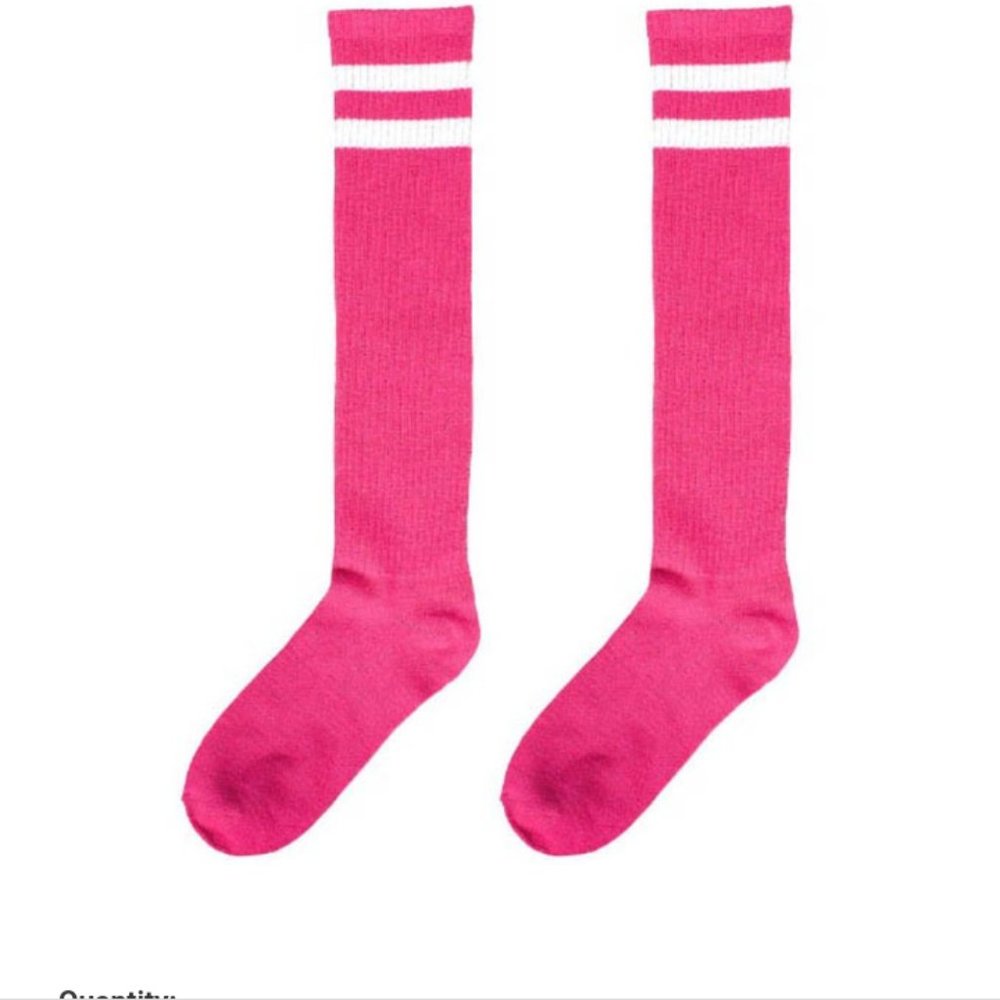 Pink baseball knee High socks